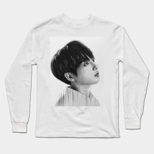 Jungkook Pencil drawings Long Sleeve T-Shirt